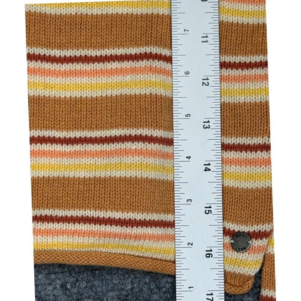 Roxy Sunset Stripes Knit Henley Hoodie S Cropped Bell Sleeve Sweater - Picture 5 of 5